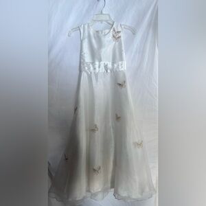 Next Ivory Kids Dress with Butterfly Embellishments